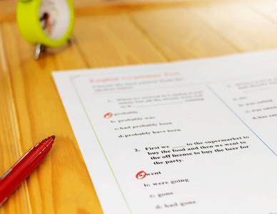 英语语法测试表照片