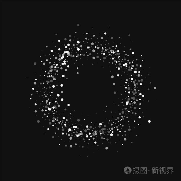 随机落白点点黑色背景上的小环框架随机爱上白点