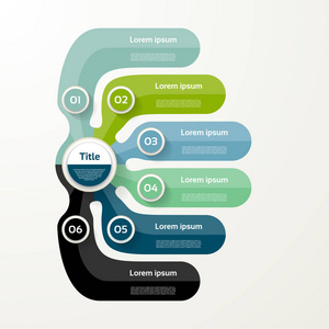 六种元素的旗帜。6 个步骤设计 图表 图表 步