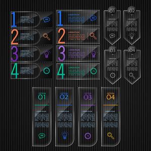 玻璃的横幅广告，掀起了信息图表模板