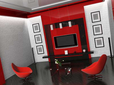 客厅3D的现代内部