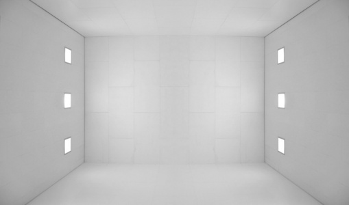 白色空房，方形