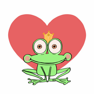 逗人喜爱的青蛙王子和与听见的背景