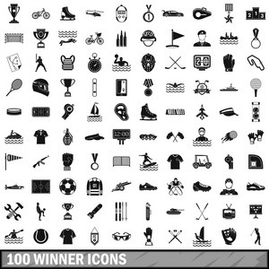 100赢家图标集，简单的样式
