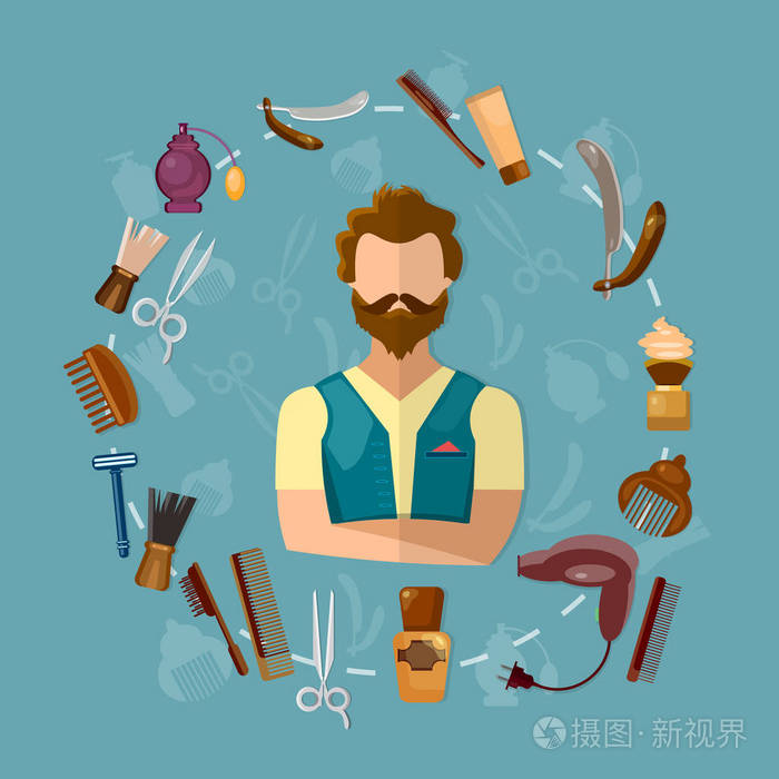 理发师店发型时髦