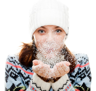 美丽的女人吹雪