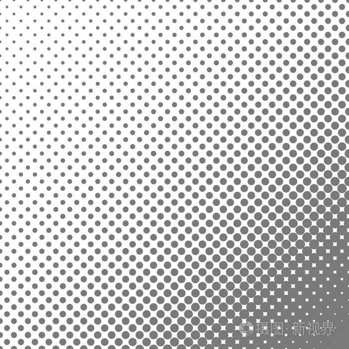 几何的半色调网点图案背景-矢量图形各界不同的大小