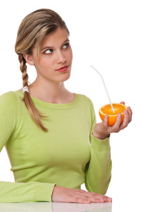 健康生活方式系列女性橙色