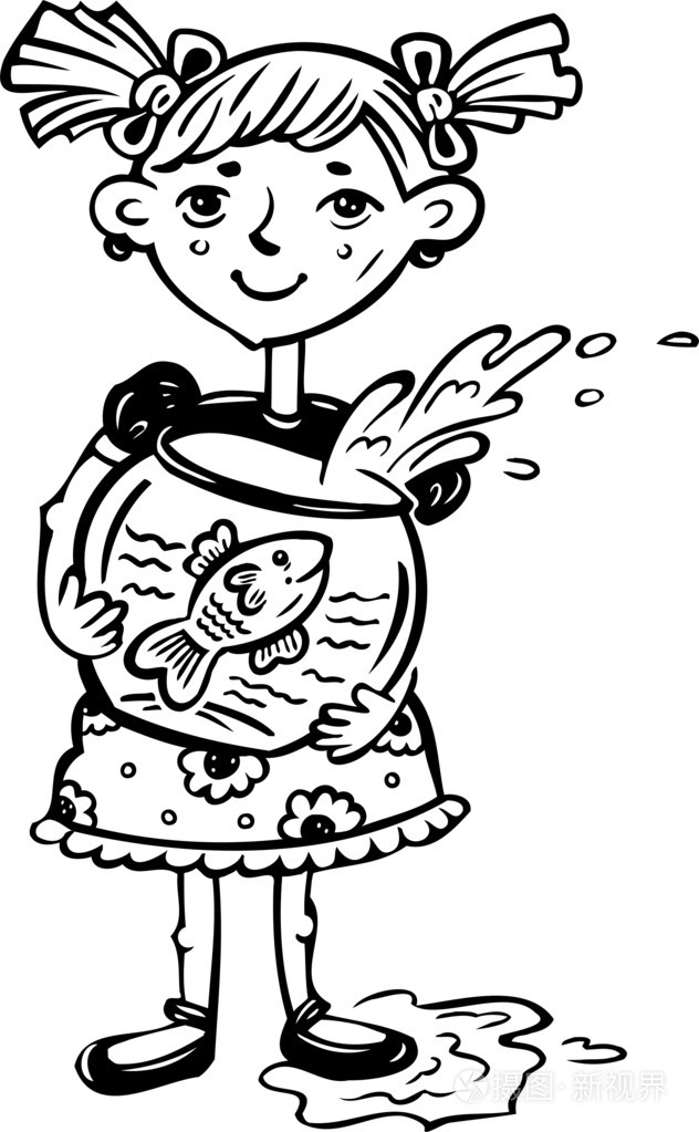 在水族馆里养鱼的女孩孩子们