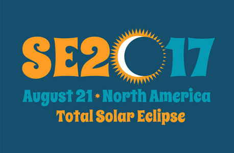 8 月 21 日在北美地区，Web 横幅 卡 海报或 t 恤设计的日食的 Se2017 字体设计。矢量图