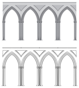 哥特式拱门和柱子图片