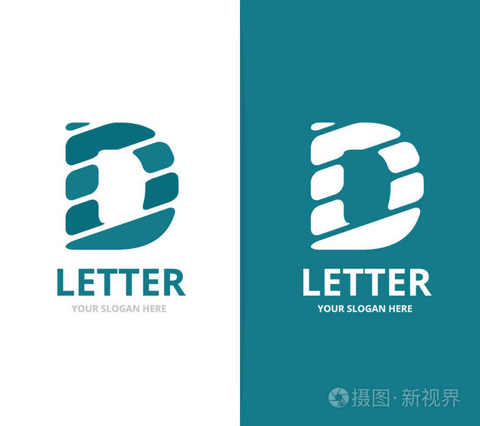 独特的向量字母d标志设计模板