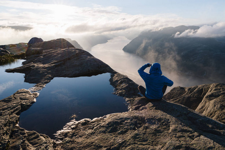 Lysefjord，挪威的全景