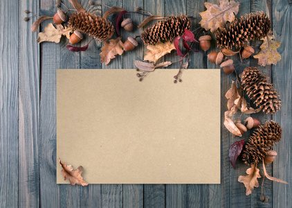 秋季背景与乡村风格的装饰纸卡