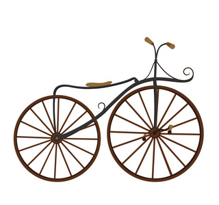 插图复古自行车隔离在白色背景上。矢量图