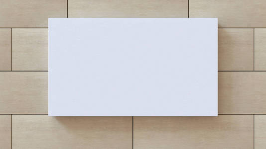 白色的空白画布上木材图案的背景墙。3d 渲染