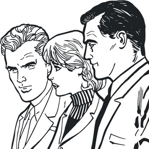 三名工人在白色背景上的插图