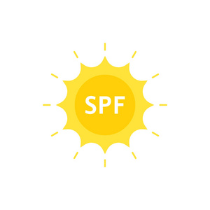 太阳徽标上的 spf 像防晒因子