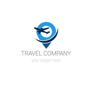 旅游公司徽标模板隔离白色背景旅游机构横幅设计