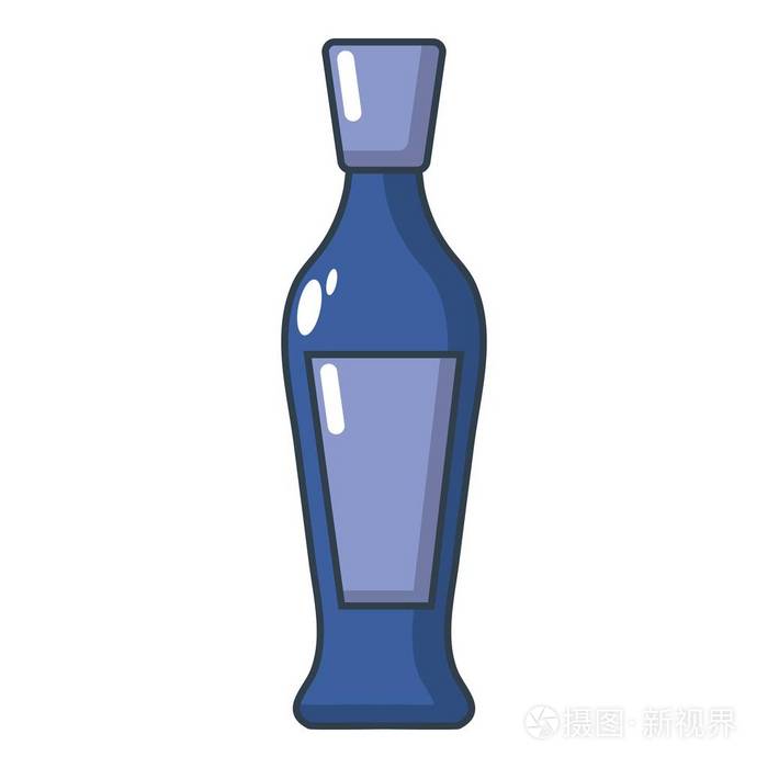 葡萄酒瓶图标,卡通风格
