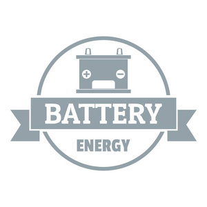 汽车电池 logo，简单的灰色风格