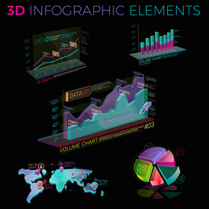 3d 信息图表元素