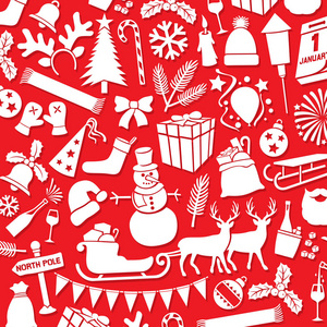 背景图案与圣诞节和新年图标