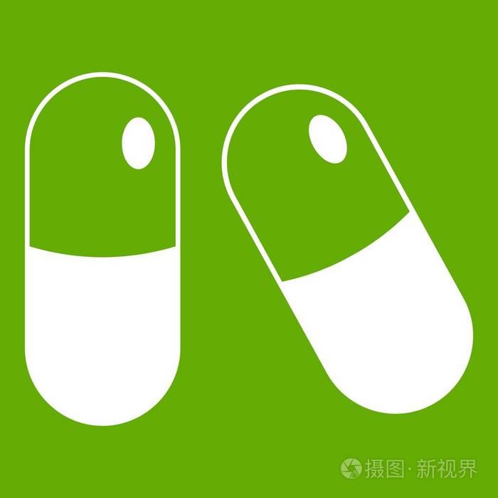 绿色的药丸图标