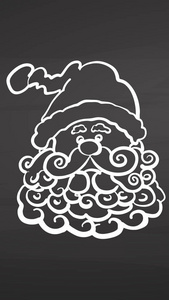 圣诞老人与黑板上的胡子图标