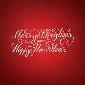 圣诞快乐的文字。快乐的新年矢量插画刻字设计 Eps 10。圣诞贺卡