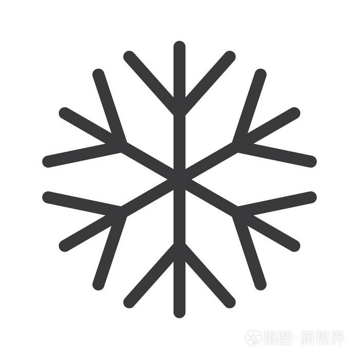 白色背景矢量圣诞节的雪花符号