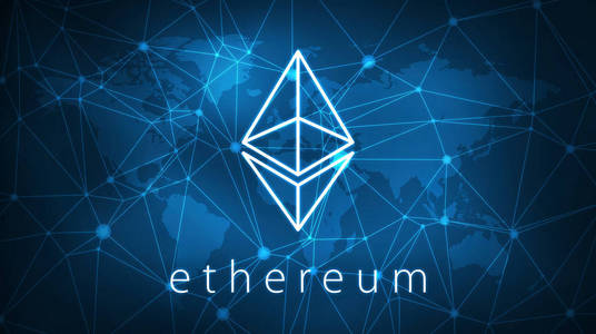 Ethereum 标志在未来的平视显示器横幅