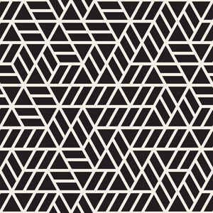 矢量无缝条纹图案。现代时尚的质感与单色格架。重复几何六边形网格。简单格子平面设计