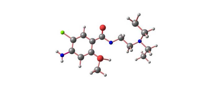 甲氧氯普胺分子结构在白色分离