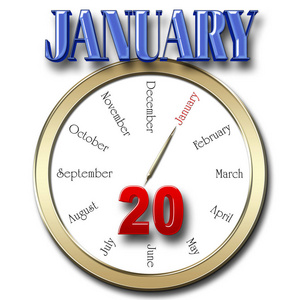 股票插图红色 bold 20 蓝色大胆 1月, 3d 插图, 白色背景