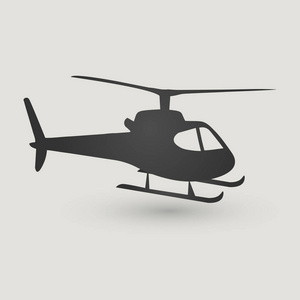 直升机的图标在光背景下被隔离。现代平面象形, 商业, 营销, 互联网概念
