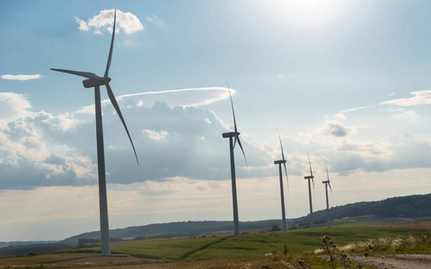 乡村景观的风力涡轮机