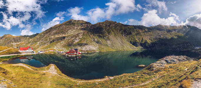 Balea 冰川湖 Transfagarasan 路附近, 全景图