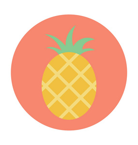 菠萝彩色的矢量图标