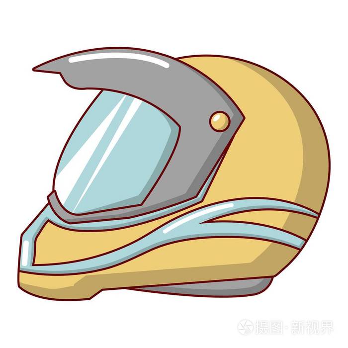 摩托车头盔赛车图标 卡通风格