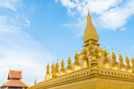 美丽的建筑在 Pha 那琅勃拉邦 万象 老挝