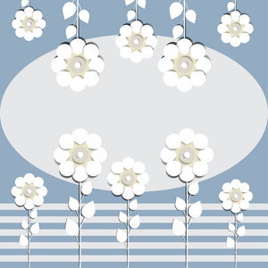 纸花的矢量插图用于文本放置的庆祝背景