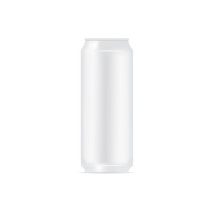 在白色背景上模拟空白铝罐。矢量