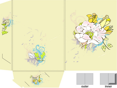 带有花的文件夹模板