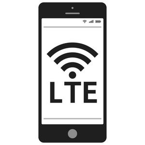 lte 信号符号与智能手机矢量图标 4g lte 移动通信技术