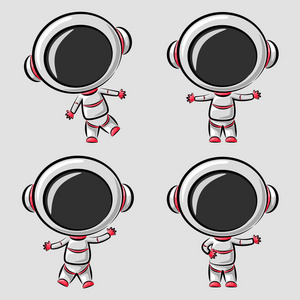 有趣的小宇航员在不同的姿势图片