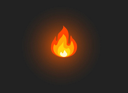 简单的火焰矢量标识。火点燃或爆炸的例证