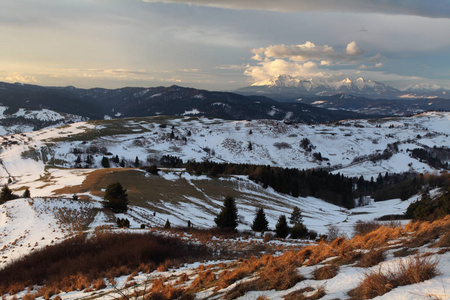 斯洛伐克上塔特拉山山从 Pieniny