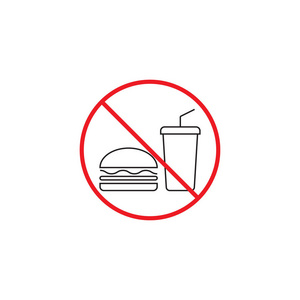 没有食物线图标, 没有吃红色禁止的标志