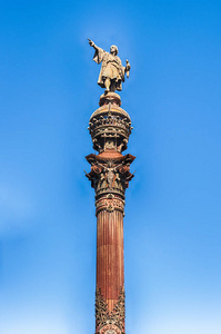 在西班牙，巴塞罗那，加泰罗尼亚的哥伦布纪念碑